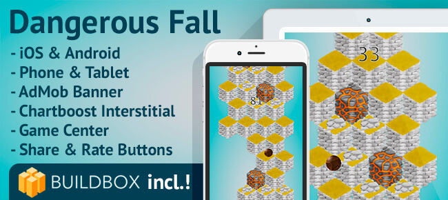 Dangerous Fall: BuildBox Game (Easy Reskin)